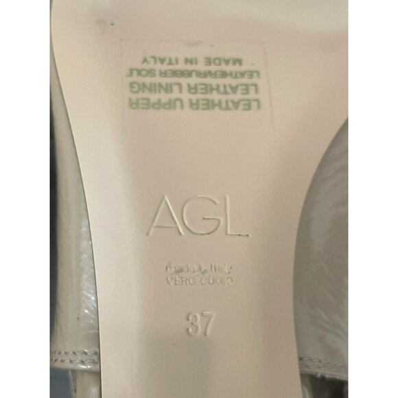 AGL Lenor Nude Pointed Toe Slingback Kitten Heel Shoes NEW Sz 37 / US 7 - Picture 8 of 10